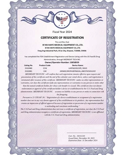 fda certification 2024 haiye medical